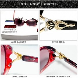 Sport Classic Oversized Sunglasses Retro HD Polarized For Women 100% UV400 Protection 8842 - Wine Red - CI18MGEM9GN $13.46