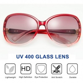 Sport Classic Oversized Sunglasses Retro HD Polarized For Women 100% UV400 Protection 8842 - Wine Red - CI18MGEM9GN $13.46