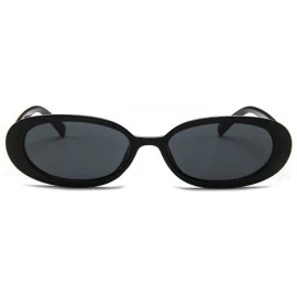 Oval Style Oval Sunglasses Women Vintage Retro Round Frame White Mens Sun Cows Color - Whitegray - CO18Y3OCNOS $8.20