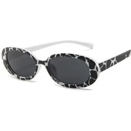 Oval Style Oval Sunglasses Women Vintage Retro Round Frame White Mens Sun Cows Color - Whitegray - CO18Y3OCNOS $8.20