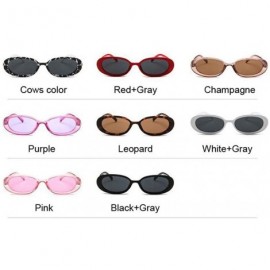 Oval Style Oval Sunglasses Women Vintage Retro Round Frame White Mens Sun Cows Color - Whitegray - CO18Y3OCNOS $8.20