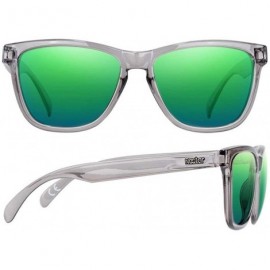 Wayfarer Grey Polarized Sunglasses for Men and Women - Flex Frames - 100% UV Protection - The Crux - CC1802U9QD7 $41.14