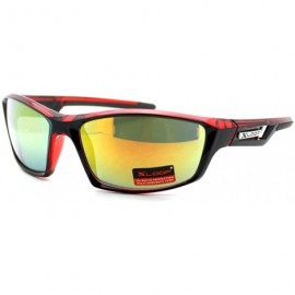 Wrap Xloop Mens Sunglasses Sports Fashion Rectangular Wrap Around UV 400 - Red - C4124LVHB07 $10.16