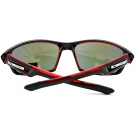 Wrap Xloop Mens Sunglasses Sports Fashion Rectangular Wrap Around UV 400 - Red - C4124LVHB07 $10.16