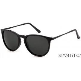 Round Polarized UV400 Sun Glasses Fashion Round Sunglasses For Women - Black Grey - C218GNNE00Q $9.64