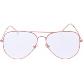 Aviator Classic Lightweight Aviator Sunlasses Prescription Eyeglass Frames Clear Lens for Women - Pink - CW188WCOE7X $19.27