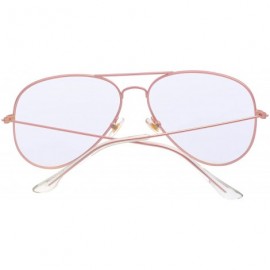 Aviator Classic Lightweight Aviator Sunlasses Prescription Eyeglass Frames Clear Lens for Women - Pink - CW188WCOE7X $19.27