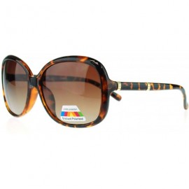 Oversized Womens Anti Glare Polarized Plastic Round Butterfy Fashion Sunglasses - Tortoise Brown - CC11MWB0A2T $9.12