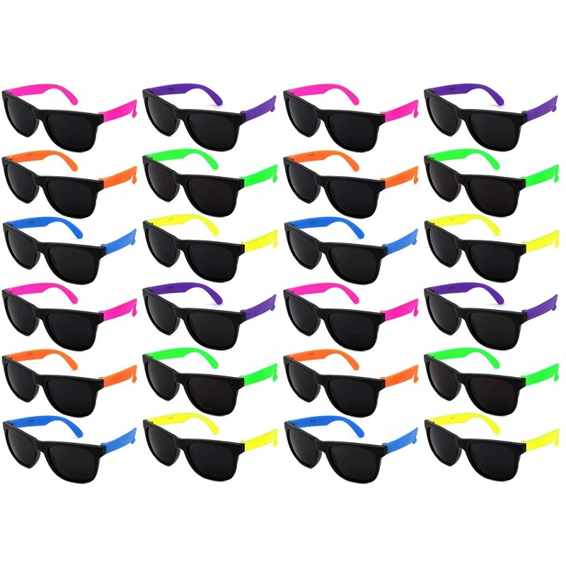 Wrap 24 Pack 80's Style Kid Adult Neon Party Sunglasses Party Favors with CPSIA certified-Lead(Pb) Content Free - CU12O5FIEO6...