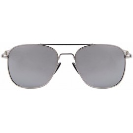 Semi-rimless Men Fashion Polarized Driving Sunglasses Alloy Frame - Silver - CJ17YZOTGES $12.27