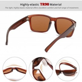 Sport TR90 Polarized Sunglasses for Men & Women 100% UV Protection KD747 - Brown - CI18UEO43HT $20.62