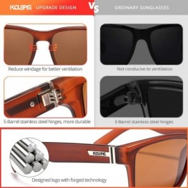 Sport TR90 Polarized Sunglasses for Men & Women 100% UV Protection KD747 - Brown - CI18UEO43HT $20.62