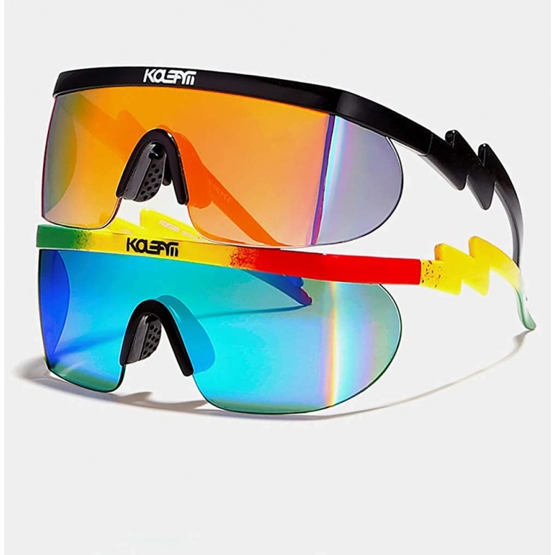 Wrap Around Sport Sunglasses for men women Semi Rimless Lens Retro ...