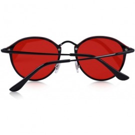 Rectangular Men/Women Retro Oval Sunglasses 100% UV Protection S6308 - Red - CS188Y900M3 $12.94