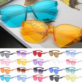 Rimless Men's and women's Candy Color Rimless Conjoined Transparent Sunglasses One Piece Unisex Neon Colors Eyewear - Q - C31...