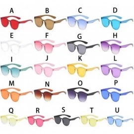 Rimless Men's and women's Candy Color Rimless Conjoined Transparent Sunglasses One Piece Unisex Neon Colors Eyewear - Q - C31...