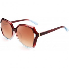 Square Women Polarized Sunglasses Classic Oversized Cateye Sparkling Design Anti Glare B2559 - Brown - CN193XDD7Z5 $15.03