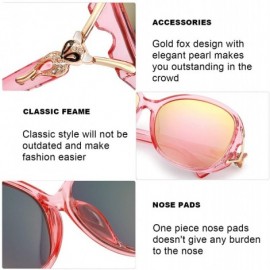 Aviator Classic Oversized Sunglasses for Women Polarized 100% UV400 Protection Lenses Ladies Fashion Retro HD Sun Glasses - C...