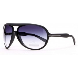 Aviator Women's Thick Frame Aviator UV Protected Sunglasses with Stripe Accent - Black - C31908GM9HS $18.99