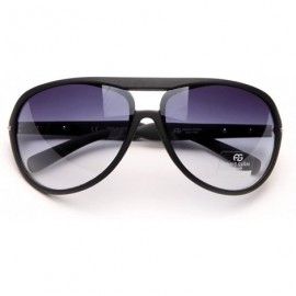 Aviator Women's Thick Frame Aviator UV Protected Sunglasses with Stripe Accent - Black - C31908GM9HS $18.99