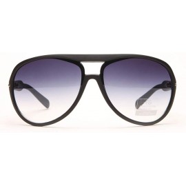 Aviator Women's Thick Frame Aviator UV Protected Sunglasses with Stripe Accent - Black - C31908GM9HS $18.99