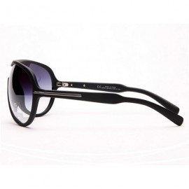 Aviator Women's Thick Frame Aviator UV Protected Sunglasses with Stripe Accent - Black - C31908GM9HS $18.99