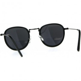 Round Retro Round Double Rim Bifocal Reading Sunglasses - Gunmetal Black - C9180ZLKSRM $13.78