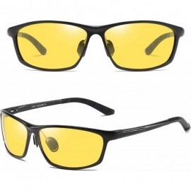 Wrap Anti Glare Night-vision Glasses For Headlight Polarized Driving Glasses 2179 - Black Frame Yellow Lens - CL11VWB1WXR $19.84