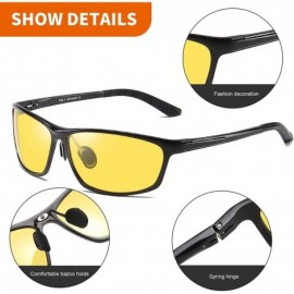 Wrap Anti Glare Night-vision Glasses For Headlight Polarized Driving Glasses 2179 - Black Frame Yellow Lens - CL11VWB1WXR $19.84