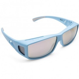 Rectangular Sunglasses Over Glasses for Women and Men Polarized 100% UV Protection - Blue - CQ18CQRKDO9 $20.27