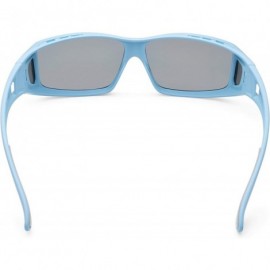 Rectangular Sunglasses Over Glasses for Women and Men Polarized 100% UV Protection - Blue - CQ18CQRKDO9 $20.27