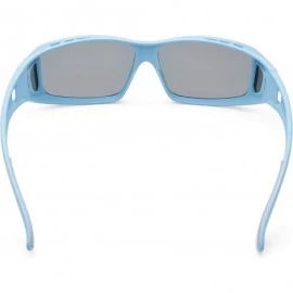 Rectangular Sunglasses Over Glasses for Women and Men Polarized 100% UV Protection - Blue - CQ18CQRKDO9 $20.27