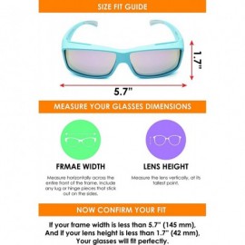 Rectangular Sunglasses Over Glasses for Women and Men Polarized 100% UV Protection - Blue - CQ18CQRKDO9 $20.27