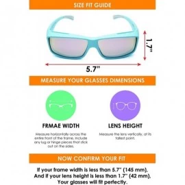 Rectangular Sunglasses Over Glasses for Women and Men Polarized 100% UV Protection - Blue - CQ18CQRKDO9 $20.27