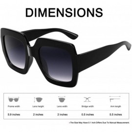 Oversized Square-Frame Designer Inspired Oversize Sunglasses for Women Brand Designer Shades - C6 - CO189YH92DU $10.77