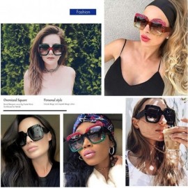 Oversized Square-Frame Designer Inspired Oversize Sunglasses for Women Brand Designer Shades - C6 - CO189YH92DU $10.77