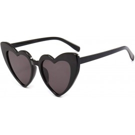 Aviator Heart Sunglasses Women Brand Designer Cat Eye Sun Glasses Retro Love Bgray - Bgray - CQ18YZUUW7U $9.91