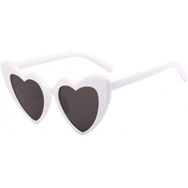 Aviator Heart Sunglasses Women Brand Designer Cat Eye Sun Glasses Retro Love Bgray - Bgray - CQ18YZUUW7U $9.91