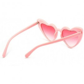 Aviator Heart Sunglasses Women Brand Designer Cat Eye Sun Glasses Retro Love Bgray - Bgray - CQ18YZUUW7U $9.91