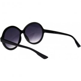 Round Womens Vintage Retro Fashion Sunglasses Round Circle Beveled Frame UV 400 - Black (Smoke) - CL193T6K827 $11.06