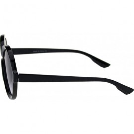 Round Womens Vintage Retro Fashion Sunglasses Round Circle Beveled Frame UV 400 - Black (Smoke) - CL193T6K827 $11.06