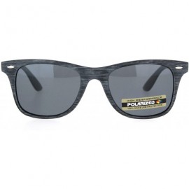 Rectangular Mens Polarized Hipster Wood Grain Print Plastic Rectangular Sunglasses - Grey Wood Black - CG18ONQ58LH $9.48