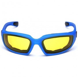 Shield Padded Bikers Sport Sunglasses Offered in Variety of Colors - Blue - Yellow (Night) - CQ12O39FK4K $11.25