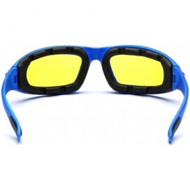 Shield Padded Bikers Sport Sunglasses Offered in Variety of Colors - Blue - Yellow (Night) - CQ12O39FK4K $11.25