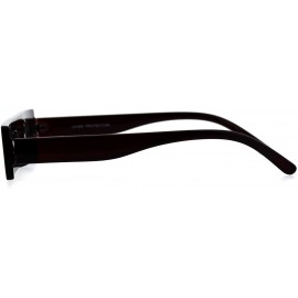 Rectangular 80s Squared Narrow Rectangular Robotic Futurism Plastic Sunglasses - Burgundy - CF18GL9H2Y3 $7.41