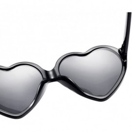 Wayfarer Women Fashion Unisex Heart-Shaped Shades Sunglasses Integrated UV Glasses - Black - C118NK2MREX $8.71