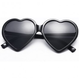 Wayfarer Women Fashion Unisex Heart-Shaped Shades Sunglasses Integrated UV Glasses - Black - C118NK2MREX $8.71