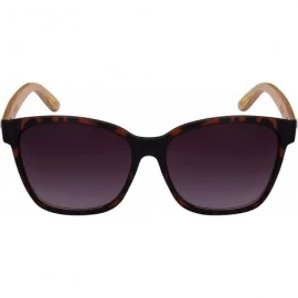 Square Oversized Horned Rim Bamboo Temple Sunglasses 540905BM-AP - Matte Tortoiseshell - C5124T2T1OR $10.51