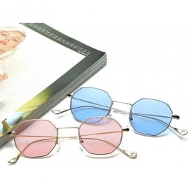 Rimless Oversized Sunglasses Protection Irregular Designer - Blue - CQ18UK20R26 $8.50