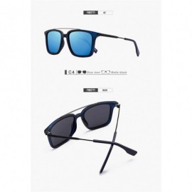 Square Unisex Polarized Driving Sunglasses Rectangular Vintage Sun Glasses For Men or Women - Blue - CD18WCMOWXR $15.38